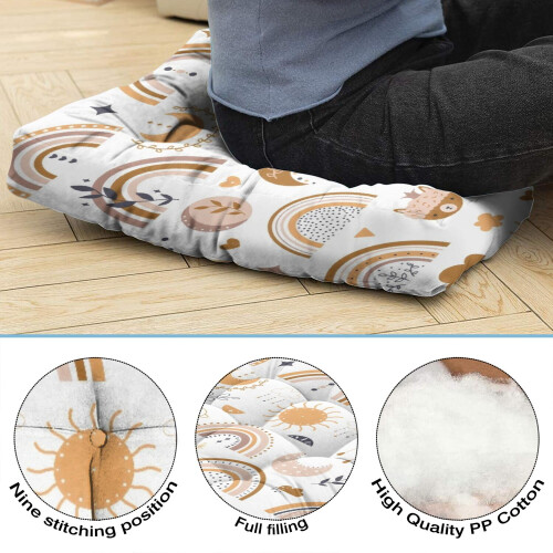Almofada de chão quadrada de veludo de 56 cm (22 polegadas) estilo boho para meditação. 2