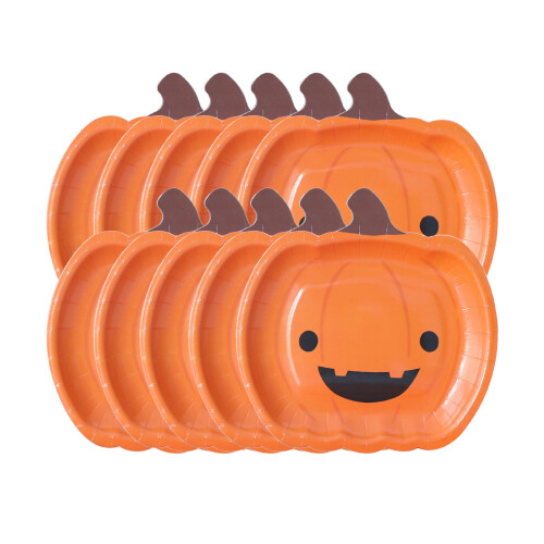 Halloween Pumpa Middagstallrikar Engångspapper 7Inch10 1