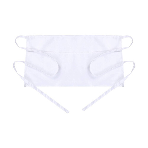 White Half-Length Apron Polyester-Cotton 1 pc 2