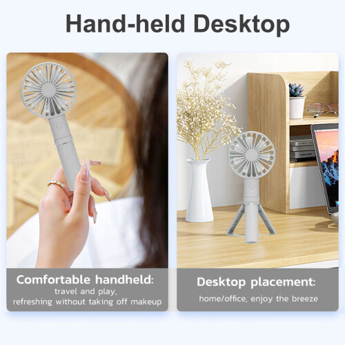 Draagbare USB oplaadbare mini-ventilator met 3 snelheden (1 stuk) 2
