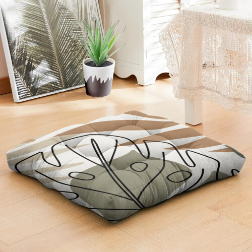 Samt-Meditationskissen im Boho-Stil, quadratisch, 56 cm 1