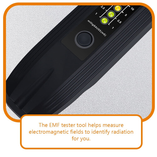 LEORX Μετρητής EMF Ανιχνευτής Μαγνητικού Πεδίου Μαύρο ABS1 Συσκευασία 1