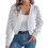 Heklet cardigan til dame, hvit L 3