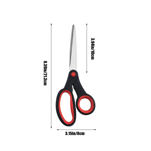 Red Left-Handed Scissors Stainless Steel 1PC 2