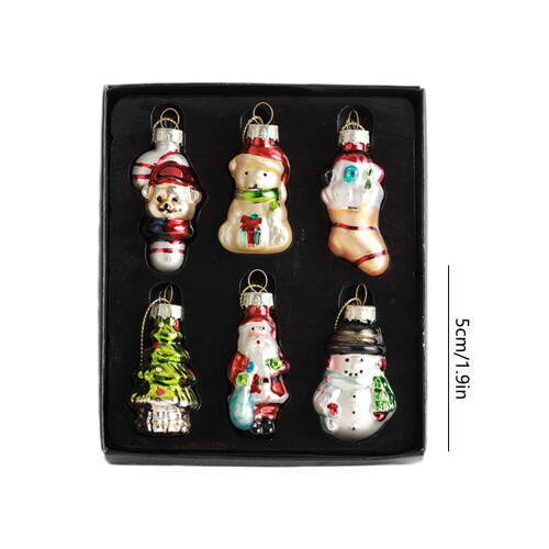 Ensemble de 6 décorations de Noël en verre style vintage 2