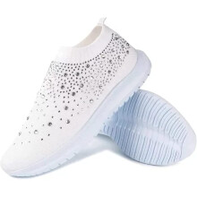 Women's Crystal Orthopedic Slip-On Walking Shoes Size 8