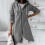 Γυναικείο oversized μακρύ φούτερ με κουκούλα Y2K με φερμουάρ, γκρι S 2