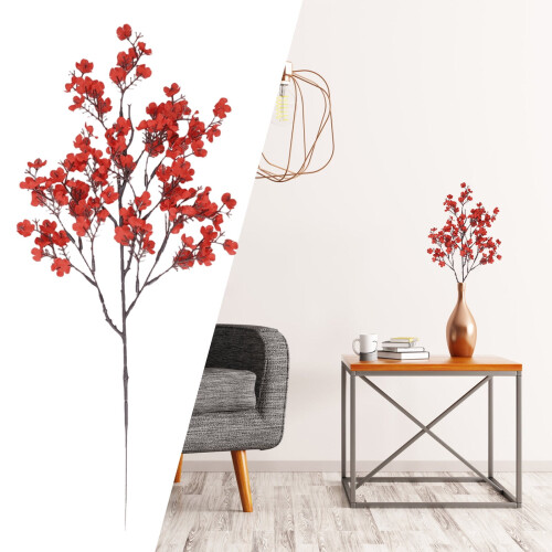 Branches de fleurs de pêcher séchées de style zen pour la décoration intérieure 2