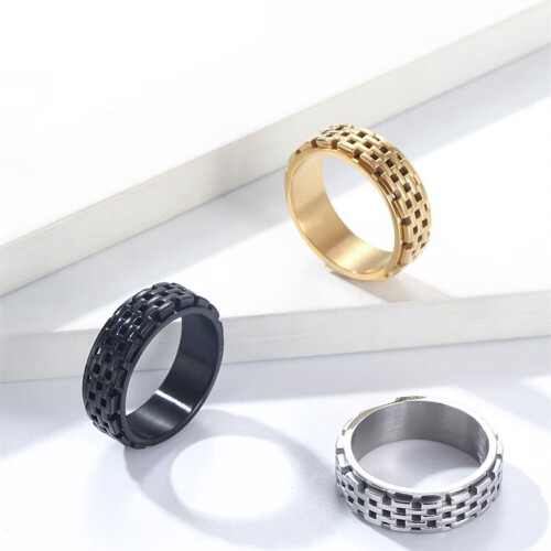 Ανδρικό δαχτυλίδι Fidget από ανοξείδωτο ατσάλι, με δυνατότητα περιστροφής, μέγεθος 10 1