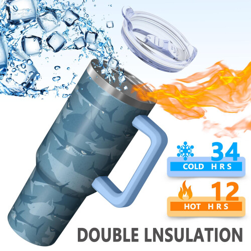 Gobelet isotherme Shark 1,2 L avec poignée et double isolation. 1