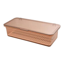 Clear Plastic Silverware Organizer with Lid and Drainer