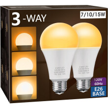 LED Bulbs A19 E26 3000K 500/1000/1500 lm 2-Pack