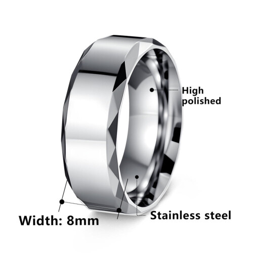 Stainless Steel Men's Ring Silver Size 11 1