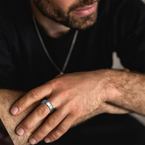 Stainless Steel Men's Ring Silver Size 11 2