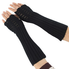 Women's Winter Cable Knit Fingerless Gloves with Thumb Hole