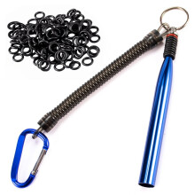 Wacky Worm Rig Tool for Bass Fishing with Carabiner and 6mm