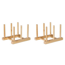 Bamboo Kitchen Organizer Pot Lid Holder 2 Pack