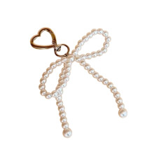 Pearl Bowknot Heart Keychain Pendant Jewelry