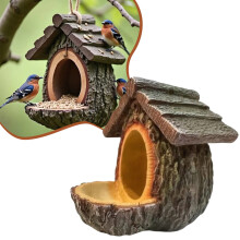 Vintage Treehouse Bird Feeder Resin Open Design 1 pc