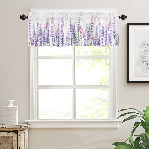 Kitchen Curtains Valances Lavender Floral 1 Panel 54" W x 2