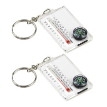 Compass Thermometer Keychain Pocket-Sized