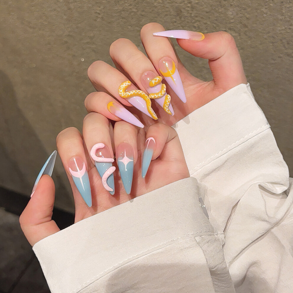 Phui-Pet-Supplies (Xs) Snake Decor Long Lasting Fake Nails