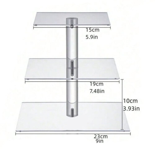 Acrylic Cupcake Display Stand with LED Light 3-Tier 1