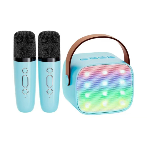 Mini Karaoke Machine with 2 Wireless Microphones