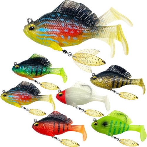 Pre-Rigged Jig Head Soft Lures with Paddle Tail 6 pcs