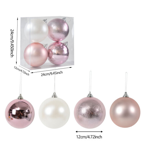 Palline di Natale decorative in plastica infrangibile, 4 pezzi 2