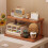 Wooden Desktop Storage Rack 2-Tier Countertop Shelf 8