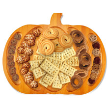 Plateau Ă charcuterie en bois en forme de citrouille 15 x 13,2 x 0,6 pouces