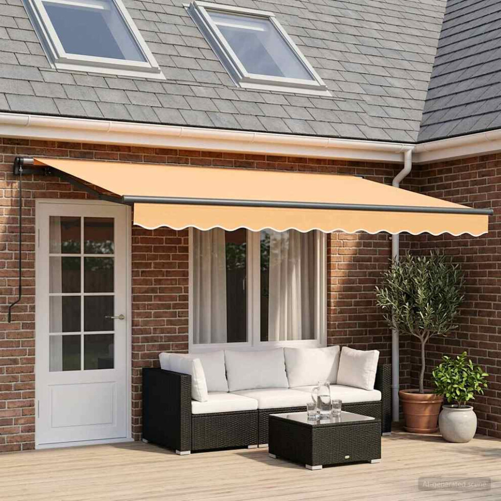 Vidaxl Retractable Awning Sand 450 X 350 Cm Polyester And Aluminium