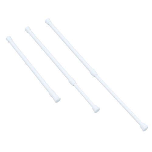 Tringles à rideaux à tension réglable blanches (lot de 3)