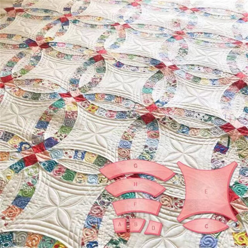EGYMEN Fan Quilt Template Set Acrylic 8-Piece 2