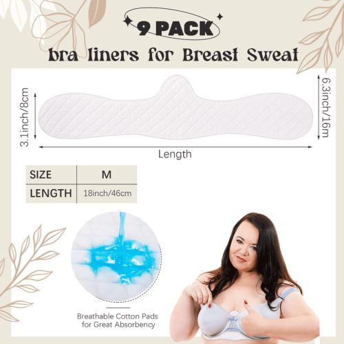 Cotton Bra Liners Reusable 3-Layer 9 Pcs 1