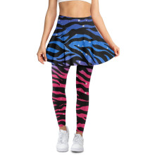 Zebra Print Yoga Skirt with Leggings for Women L