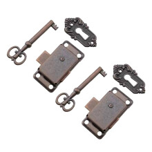 Vintage Skeleton Key Lock Set Zinc Alloy 2 pcs