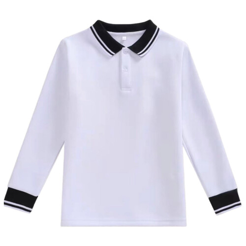 Boys Long Sleeve Oversized Rugby Shirt Solid Black 4-5Y 1