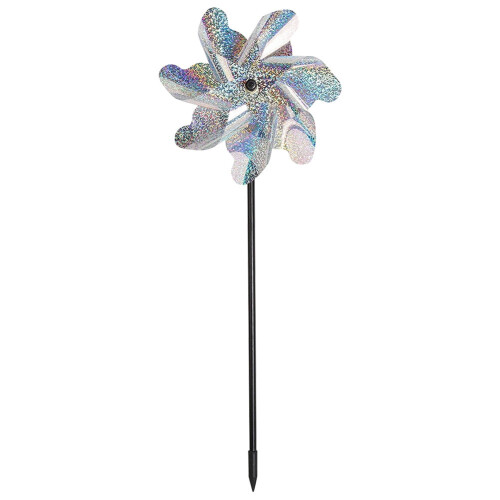 Bird Repeller Windmill Silver Pinwheel for Garden Lawn