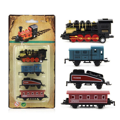 Pull-Back Die-Cast Steam Locomotive Model Set