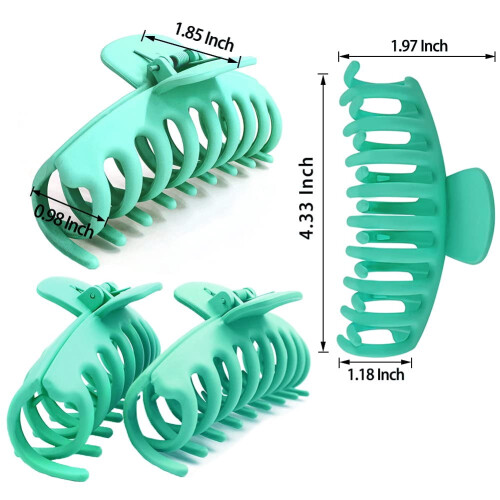 Presilhas de cabelo grandes e antiderrapantes com acabamento fosco para mulheres (4,33 polegadas). 2