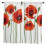 Red Corn Poppy Flower Curtains 2-Pack 1