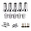 Car Valve Stem Sleeves and Caps Silver Plastic 2 Sets 1