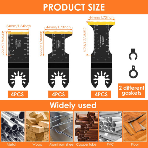 Titanium Bimetal Oscillating Saw Blades Set 12PCS 1