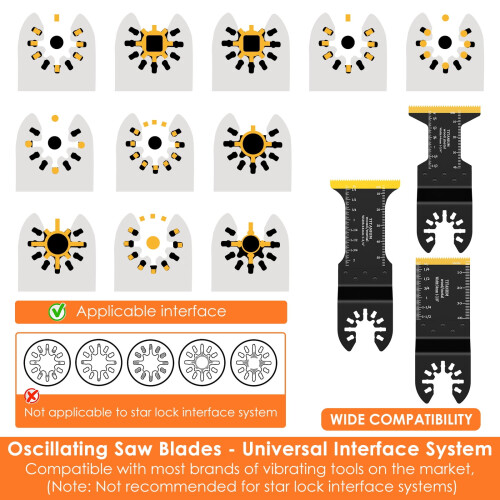 Titanium Bimetal Oscillating Saw Blades Set 12PCS 2