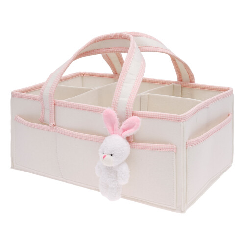 Baby Diaper Caddy Nursery Storage Bin with Wipes Organizer