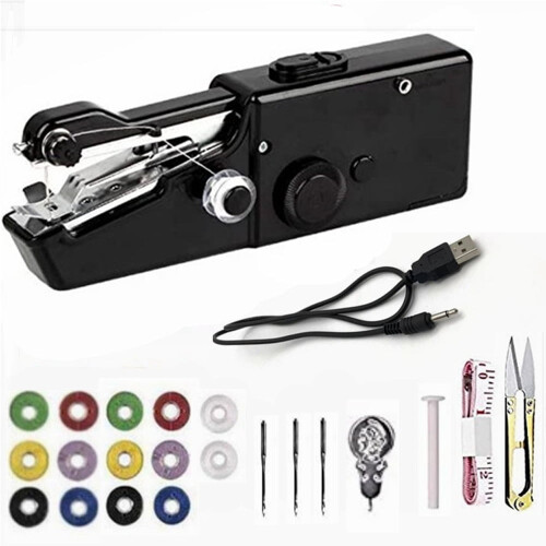 Handheld Sewing Machine Portable Black Set of 23