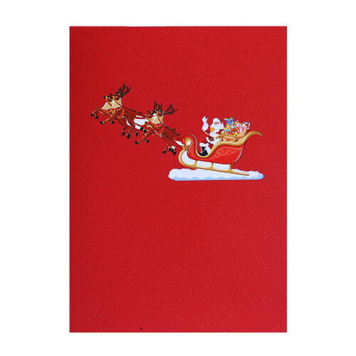 3D Pop-Up Christmas Card Flying Deer Design 2