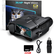 Night Vision Binoculars 4K HD 36MP with 32GB Card
